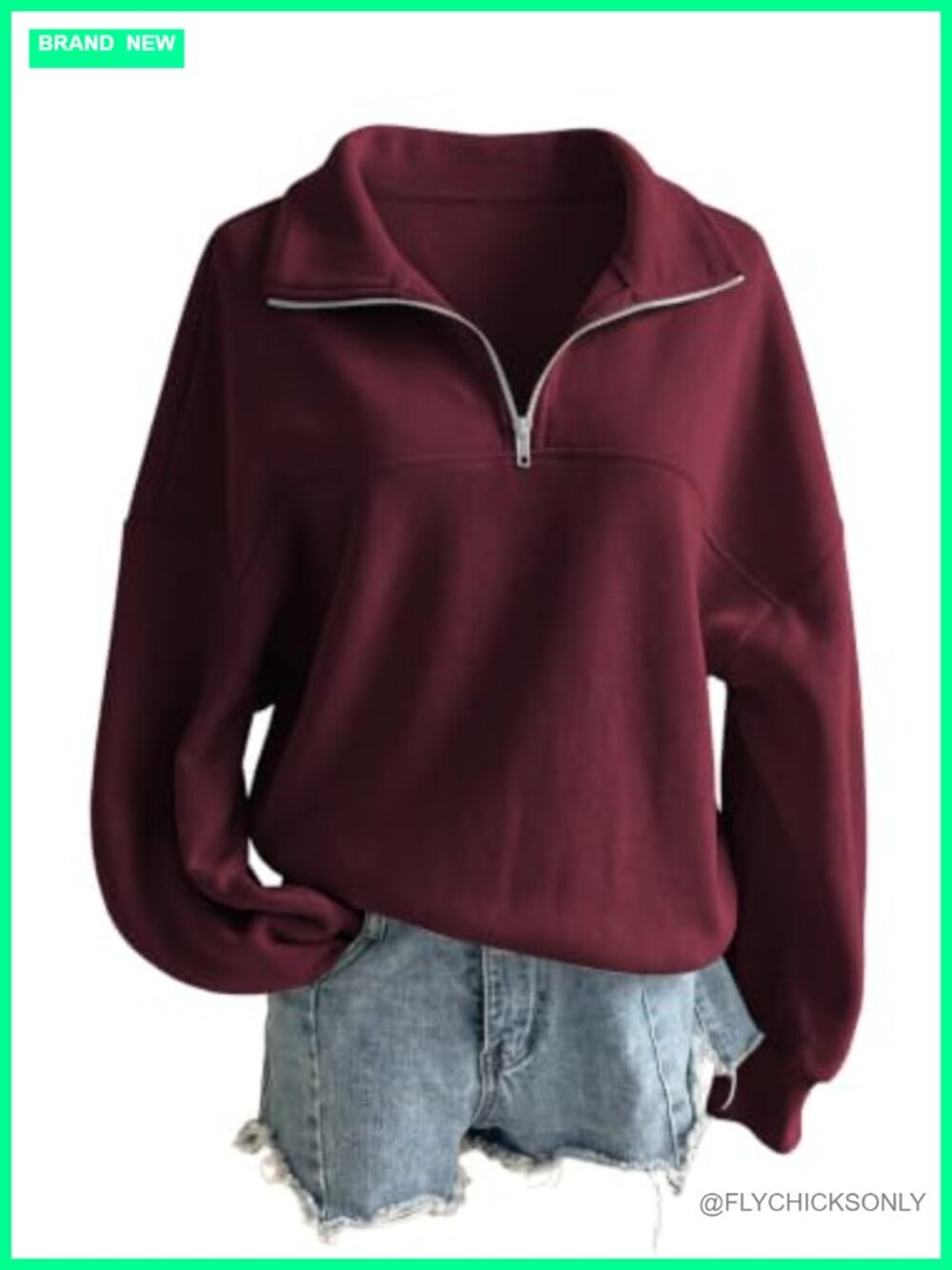 Women's Fleece Quarter Zip Pullover Sweatshirt Oversized Half Zip Hoodie